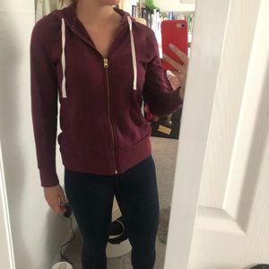 Red zip up hoodie